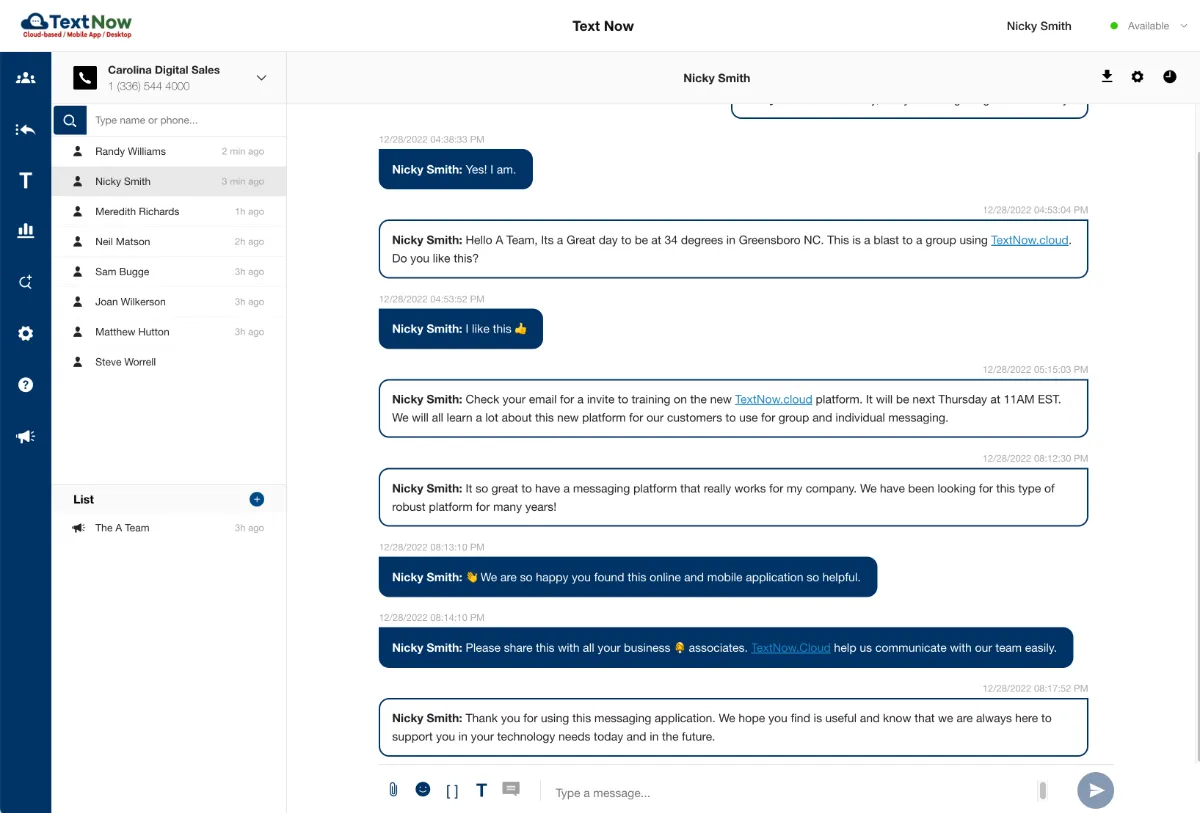 From your computer Send SMS and MMS Messaging quickly and easily to your contacts